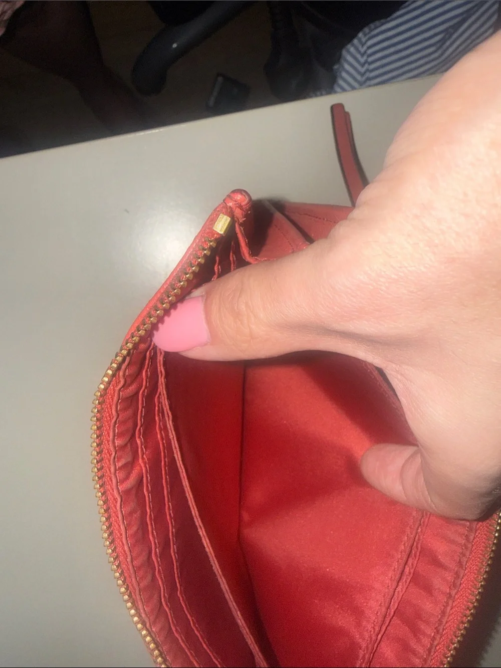 Coach Signature Canvas Wristlet in pink and Tan